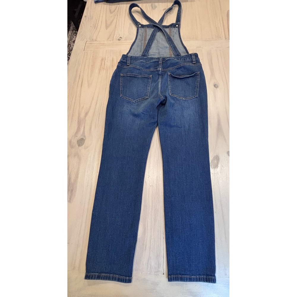 Free People Slim Fit Denim Overalls Medium Wash Blue W28 OB454150 - Picture 7 of 13